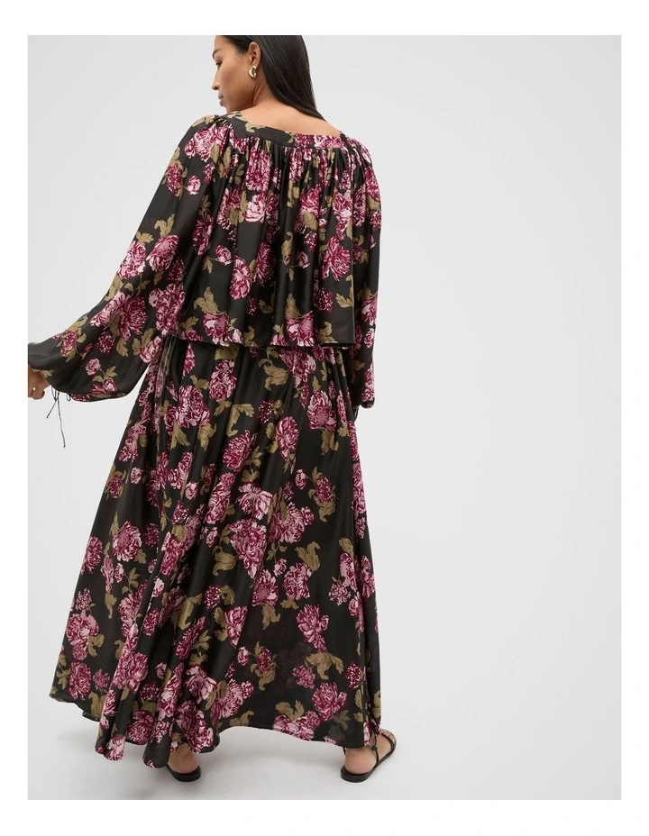 Silk Floral Square Neck Blouse in Multi image 2