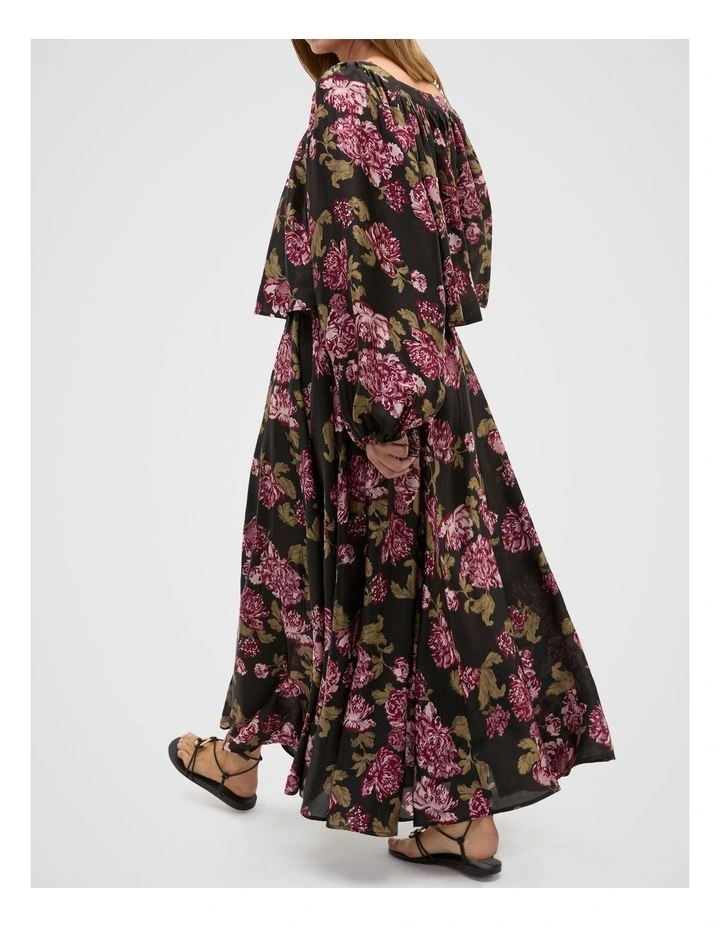 Silk Floral Square Neck Blouse in Multi image 7