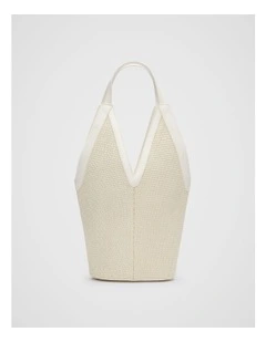 Angular Woven Tote in Cream