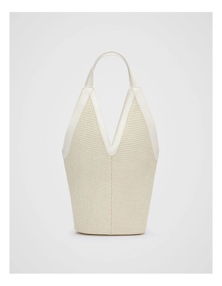 Angular Woven Tote in Cream image 1