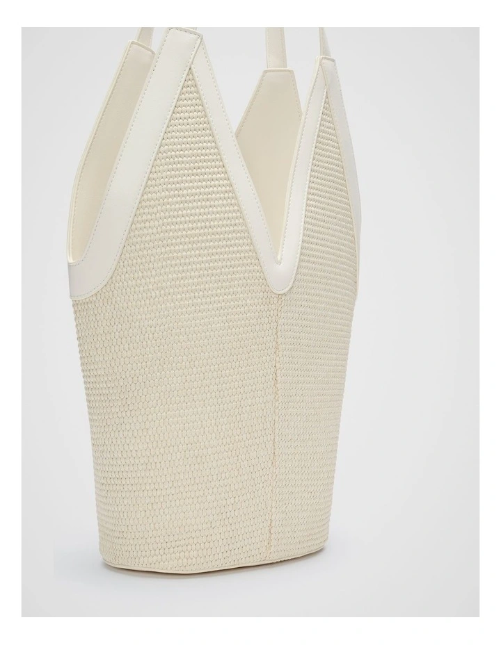 Angular Woven Tote in Cream image 3
