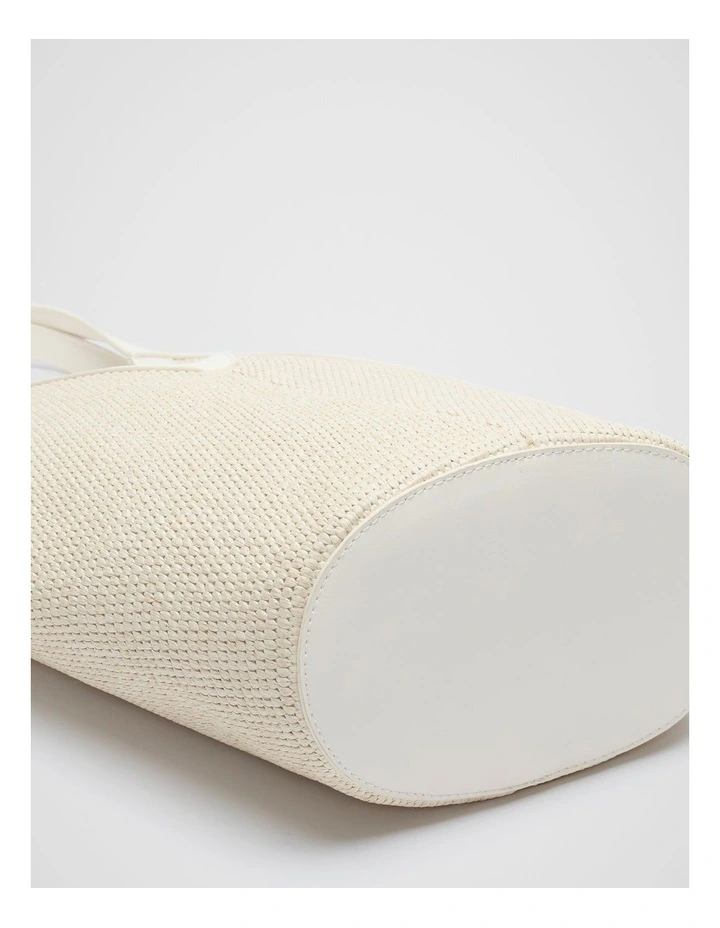 Angular Woven Tote in Cream image 4