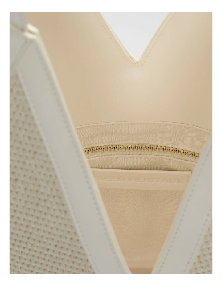 Angular Woven Tote in Cream image 5