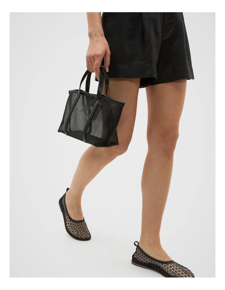 Mesh Mini Tote in Black image 2