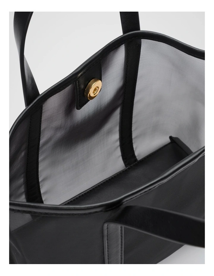 Mesh Mini Tote in Black image 4
