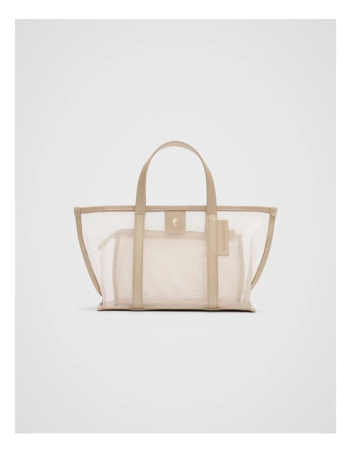 Mesh Mini Tote in Iced Latte image 1