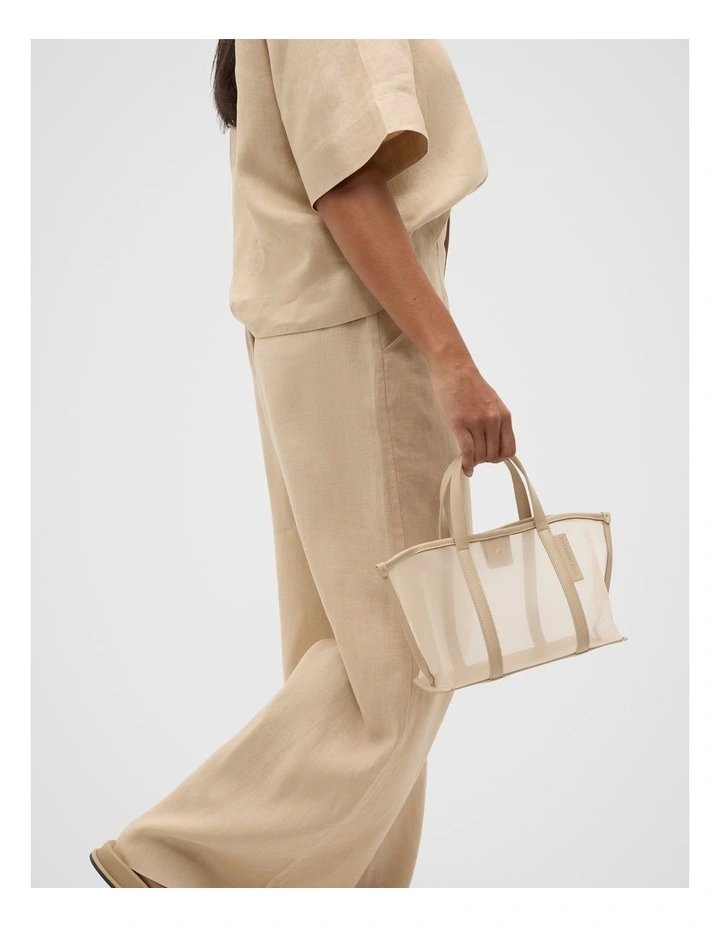 Mesh Mini Tote in Iced Latte image 2