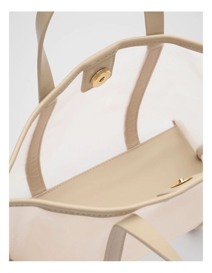 Mesh Mini Tote in Iced Latte image 4