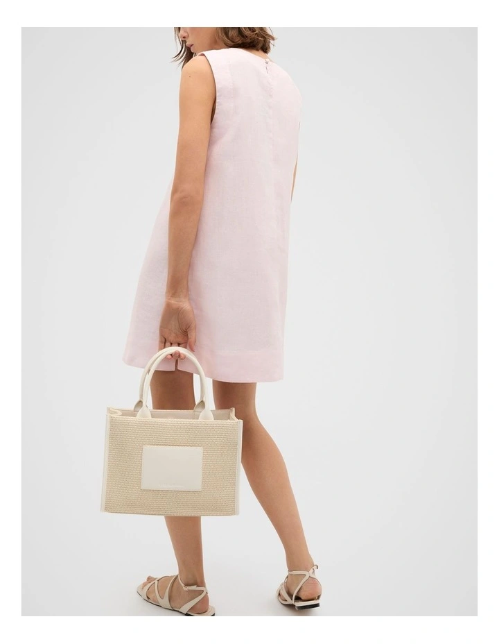 Structured Woven Mini Tote in Cream image 2