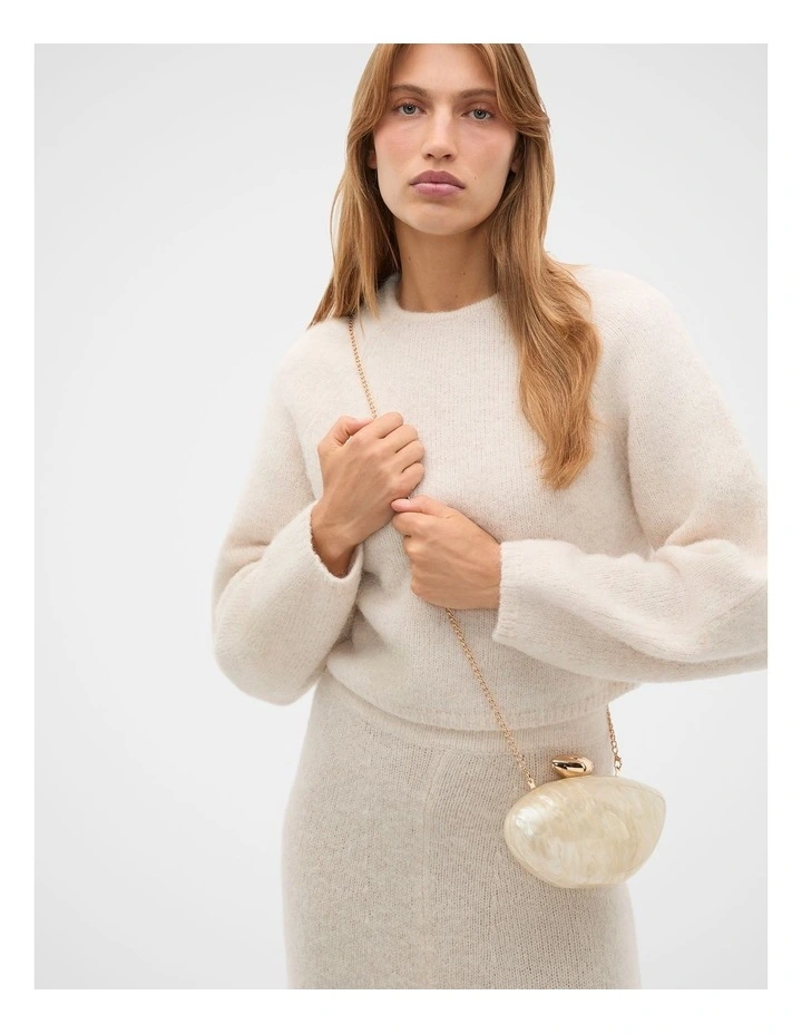 Acrylic Hardcase Clutch in Cream image 2