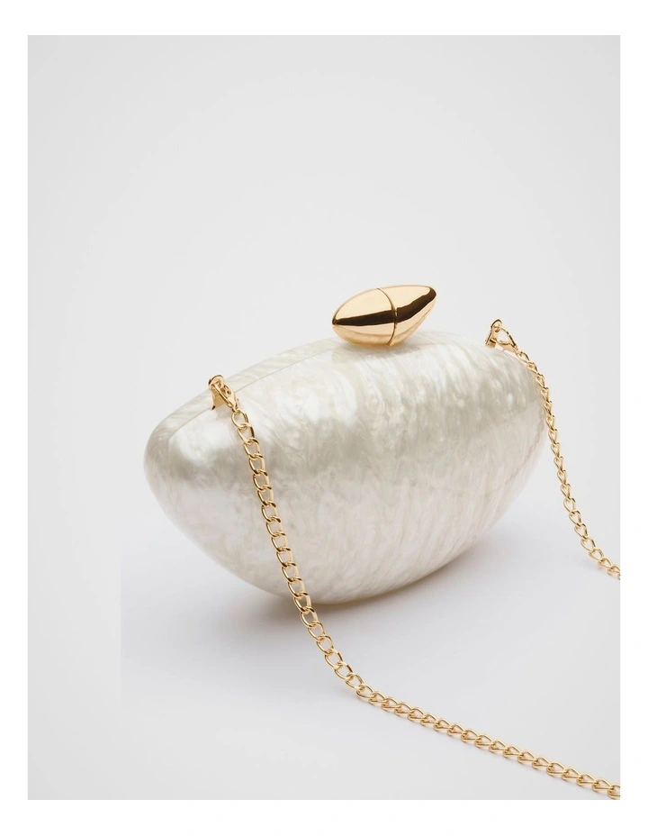 Acrylic Hardcase Clutch in Cream image 3
