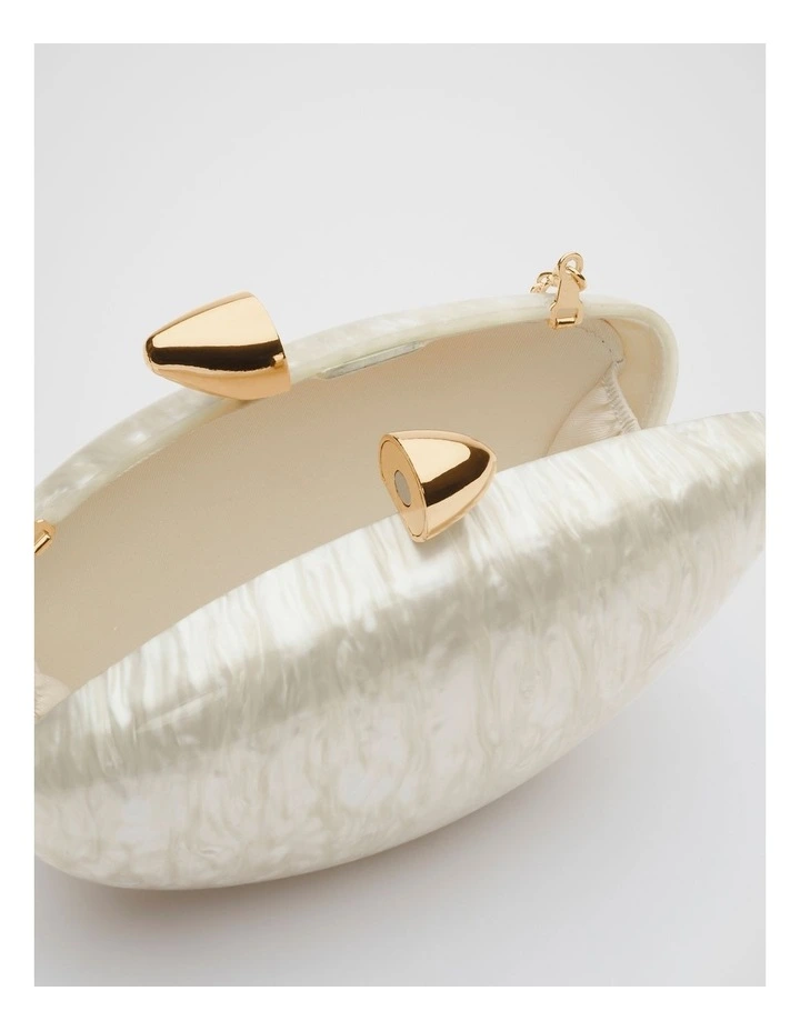 Acrylic Hardcase Clutch in Cream image 4