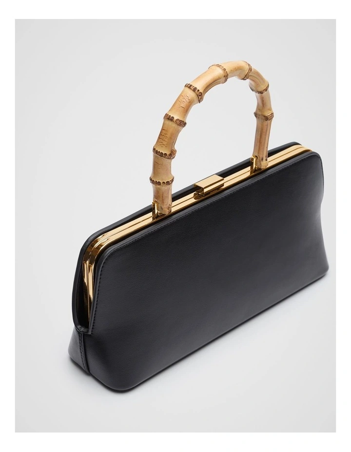 Handle Detail Structured Bag in Black image 3