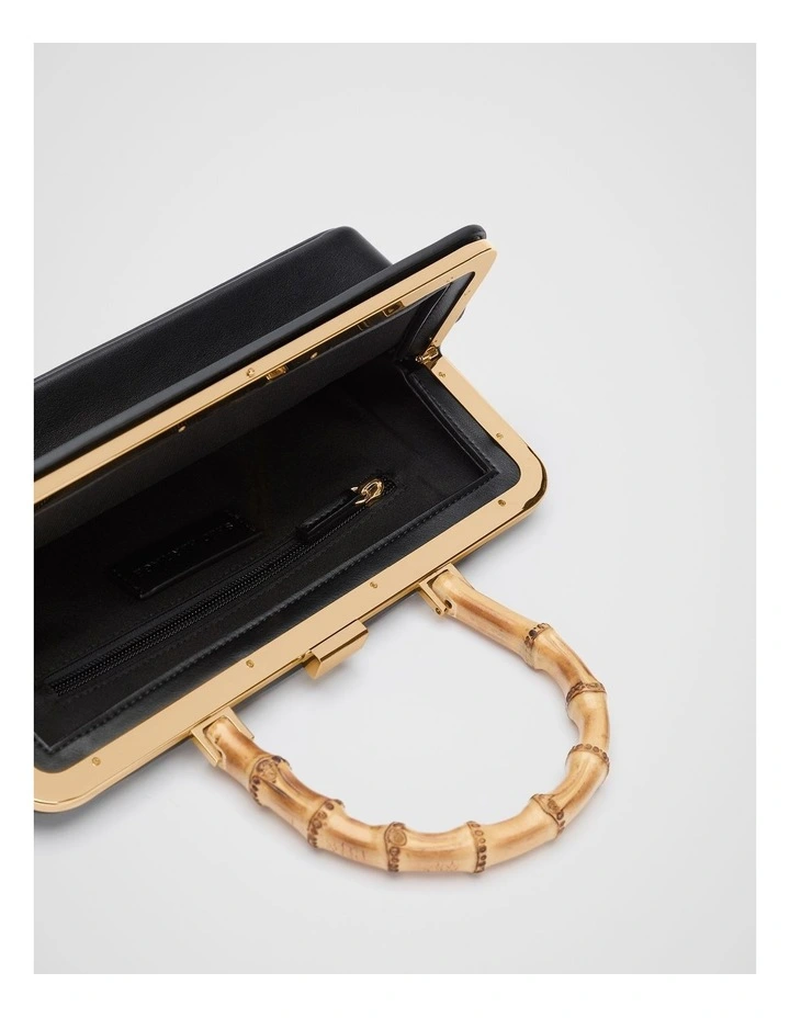 Handle Detail Structured Bag in Black image 4