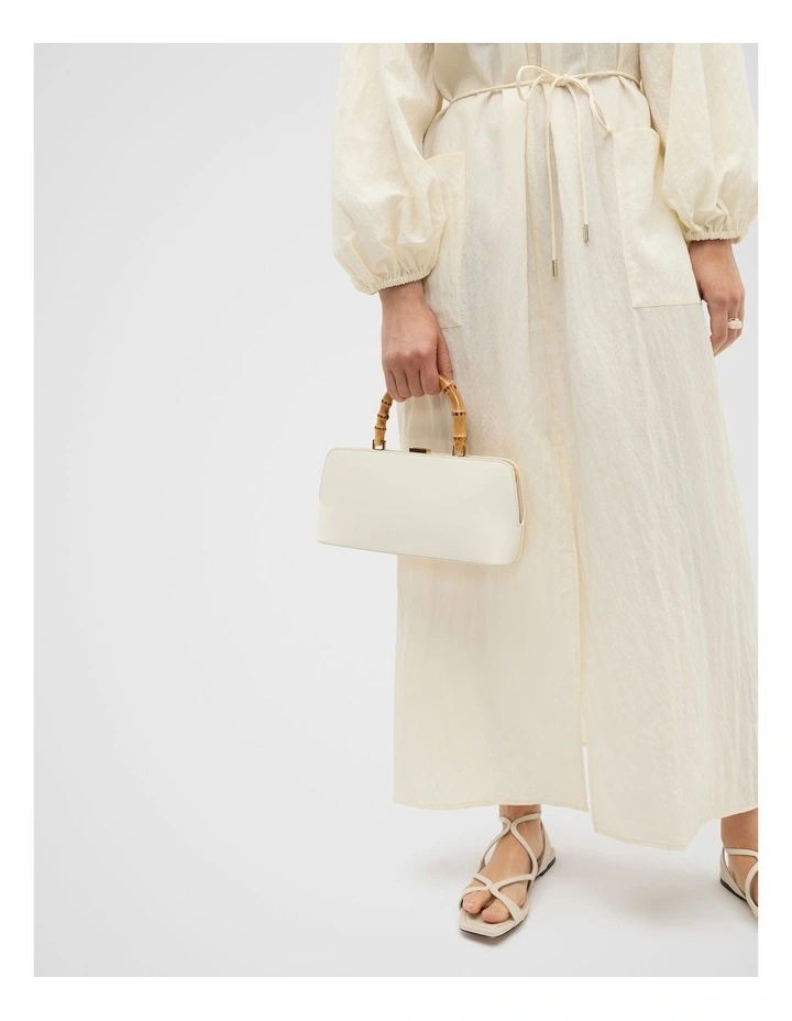 Handle Detail Structured Bag in Cream image 2