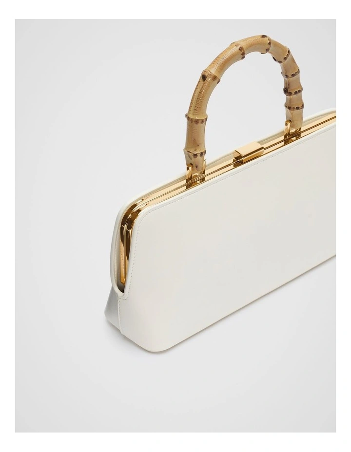 Handle Detail Structured Bag in Cream image 3