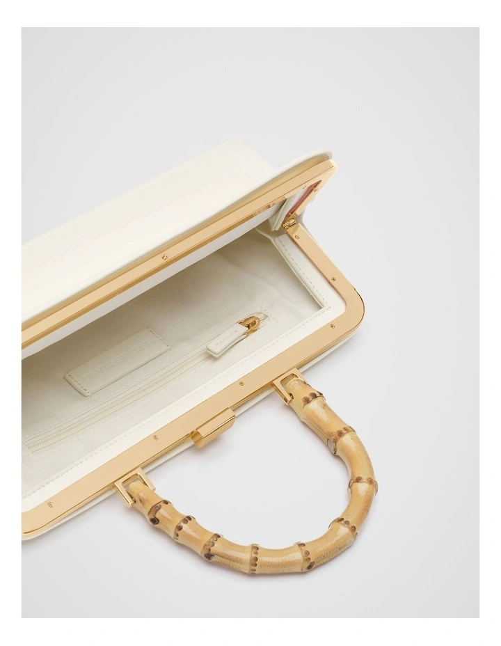 Handle Detail Structured Bag in Cream image 4