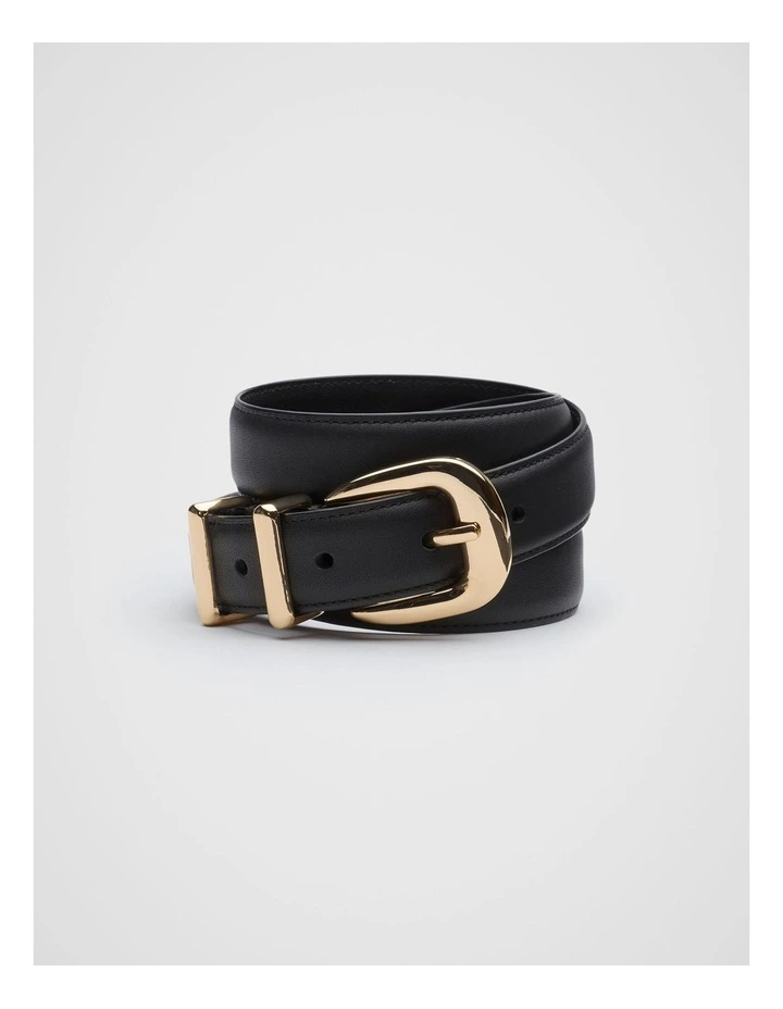 Hallie Metal Keeper Belt in Black Gold image 1