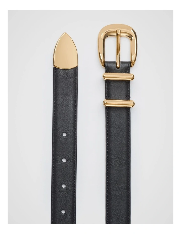 Hallie Metal Keeper Belt in Black Gold image 3