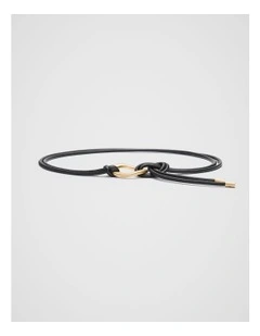 Stella Ring Detail Tubular Belt in Black