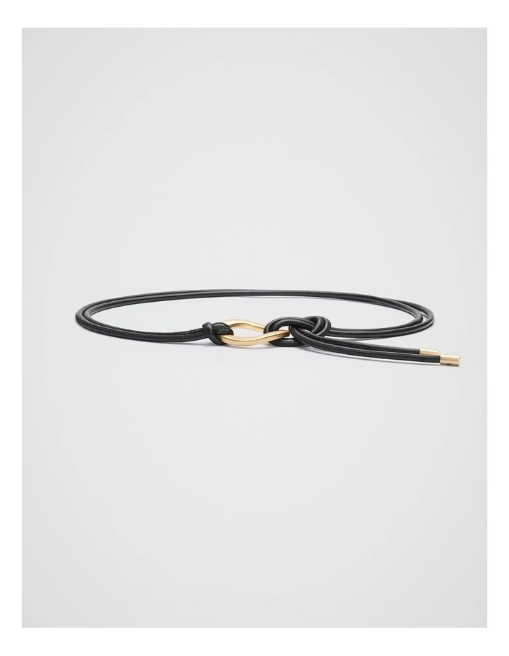Stella Ring Detail Tubular Belt in Black image 1