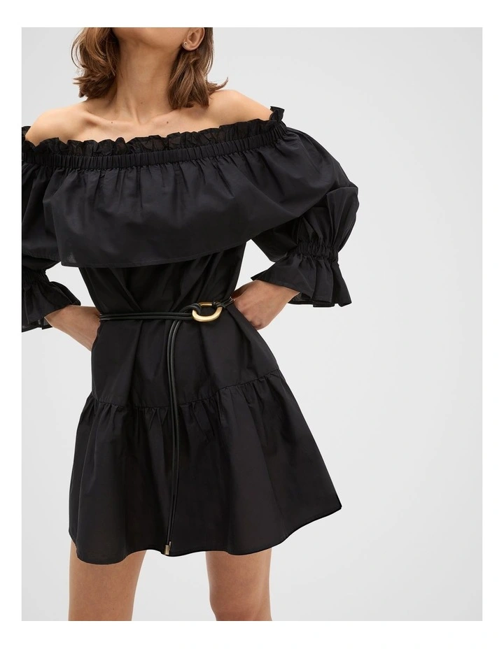Stella Ring Detail Tubular Belt in Black image 2
