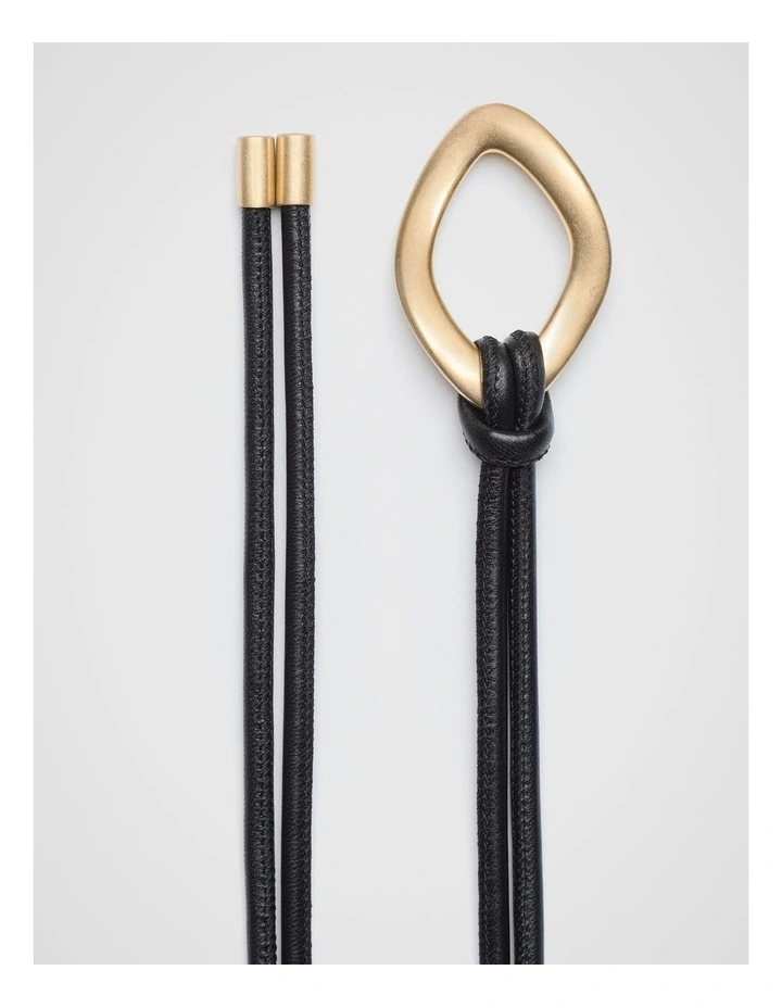 Stella Ring Detail Tubular Belt in Black image 3