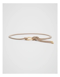 Stella Ring Detail Tubular Belt in Iced Latte