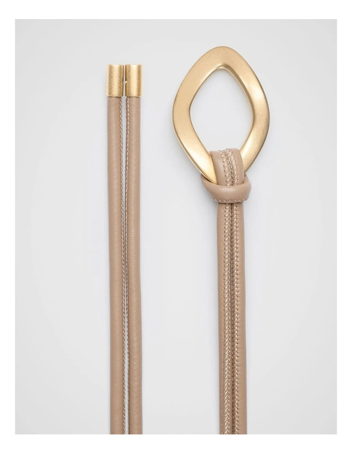 Stella Ring Detail Tubular Belt in Iced Latte image 3