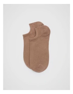Mini Waffle Sneaker Sock in Nutmeg