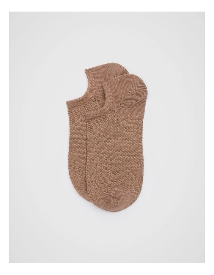 Mini Waffle Sneaker Sock in Nutmeg image 1
