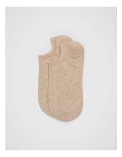 Ocelot Mesh Texture Sock in Iced Latte