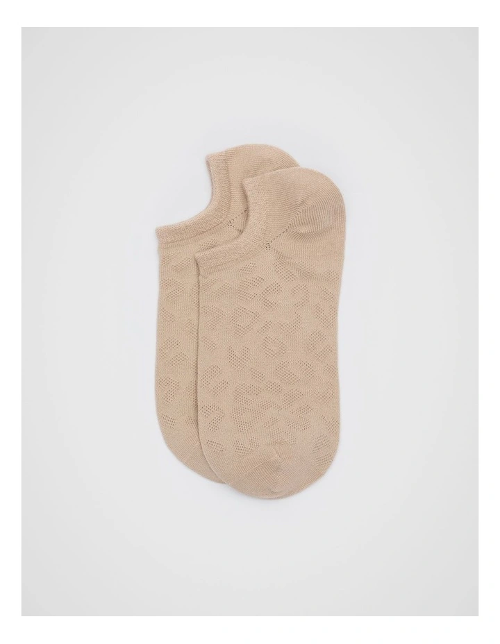 Ocelot Mesh Texture Sock in Iced Latte image 1