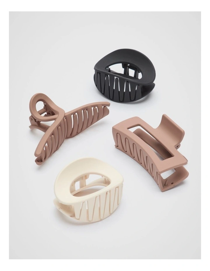 Curved Hair Claw Pack in Neutral image 1