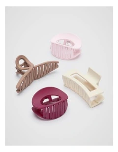 Curved Hair Claw Pack in Sangria