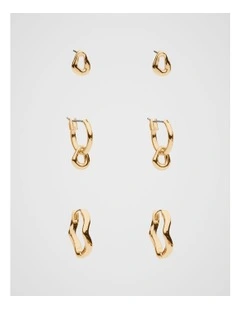 Organic Studs Earring Pack in Gold