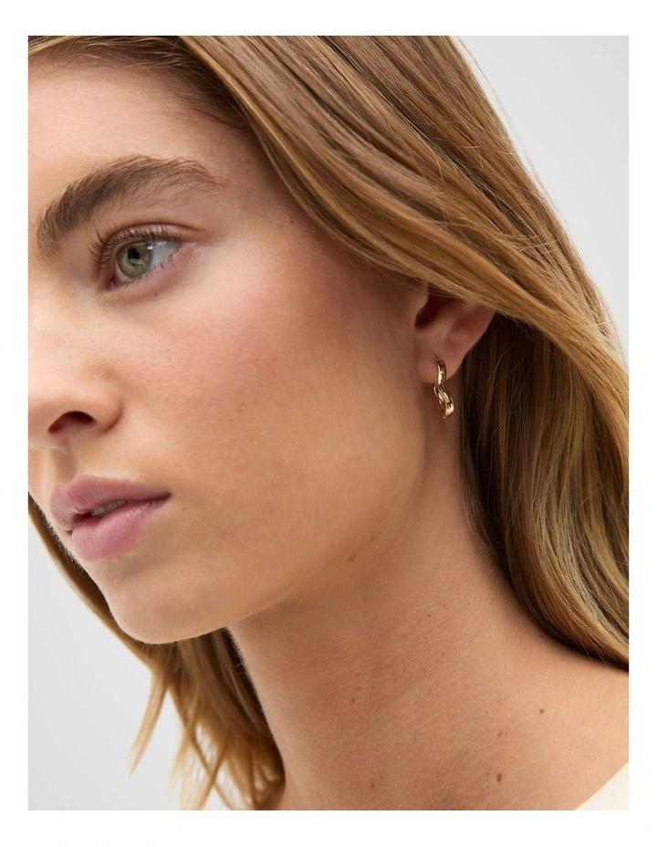 Organic Studs Earring Pack in Gold image 2