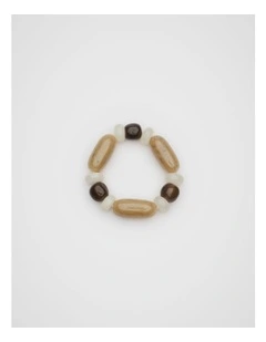 Resin Beaded Bracelet in Iced Latte