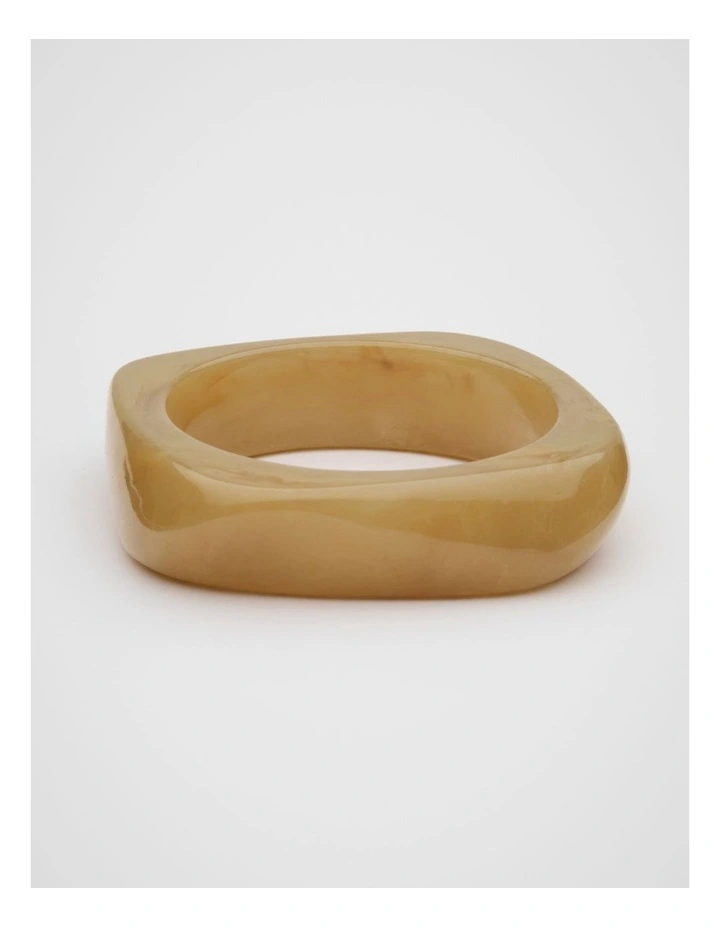 Rounded Resin Bangle in Iced Latte image 1