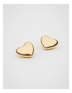 Statement Heart Stud Earring in Gold