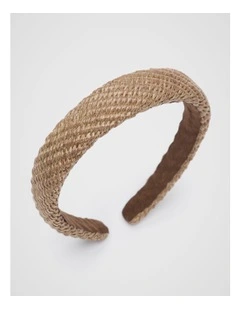 Woven Alice Band in Chocolate