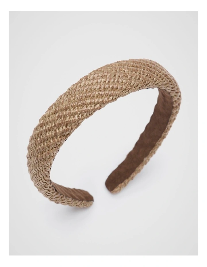 Woven Alice Band in Chocolate image 1