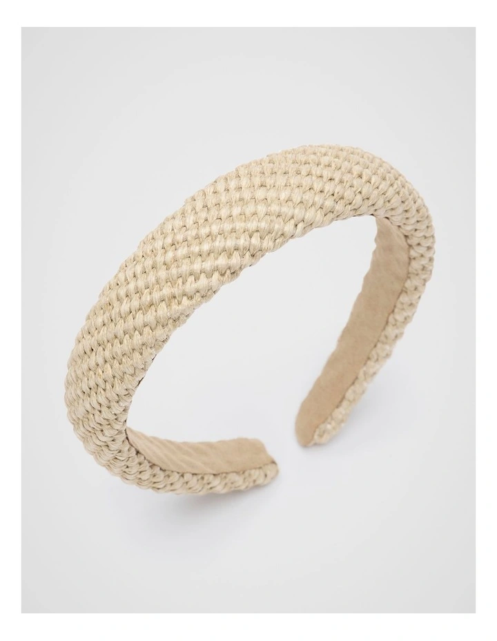 Woven Alice Band in Iced Latte image 1