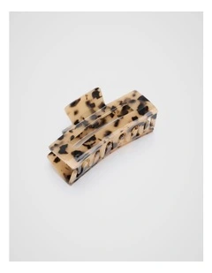 Acetate Rectangle Hair Claw in Milky Tort