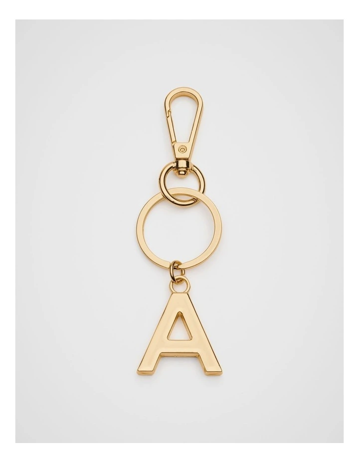Gold Initials Keyring - A image 1