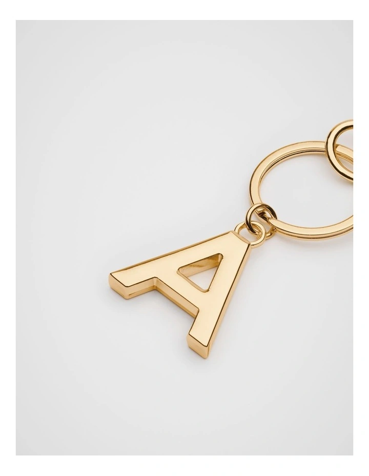 Gold Initials Keyring - A image 2