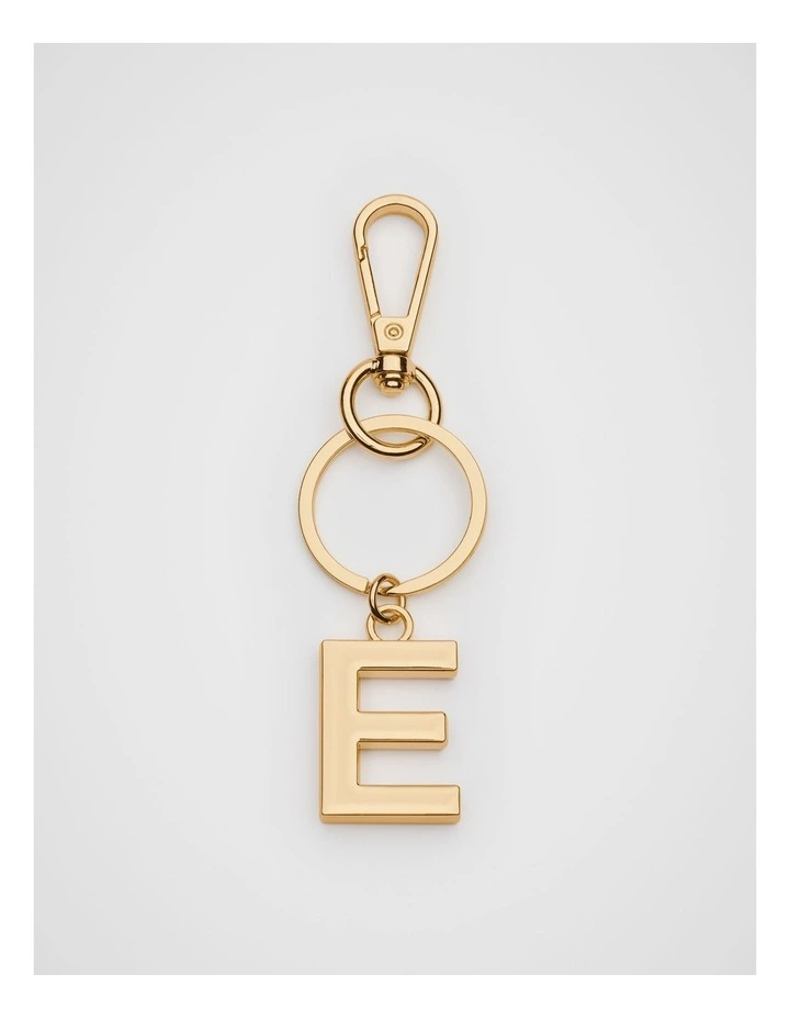 Initials E Keyring in Gold image 1