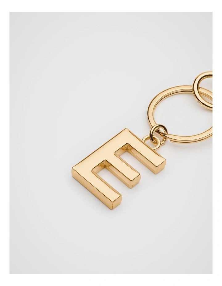Initials E Keyring in Gold image 2