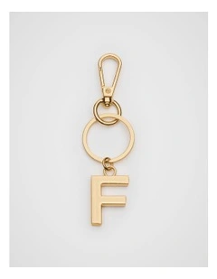 Initials F Keyring in Gold