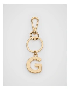 Initials G Keyring in Gold